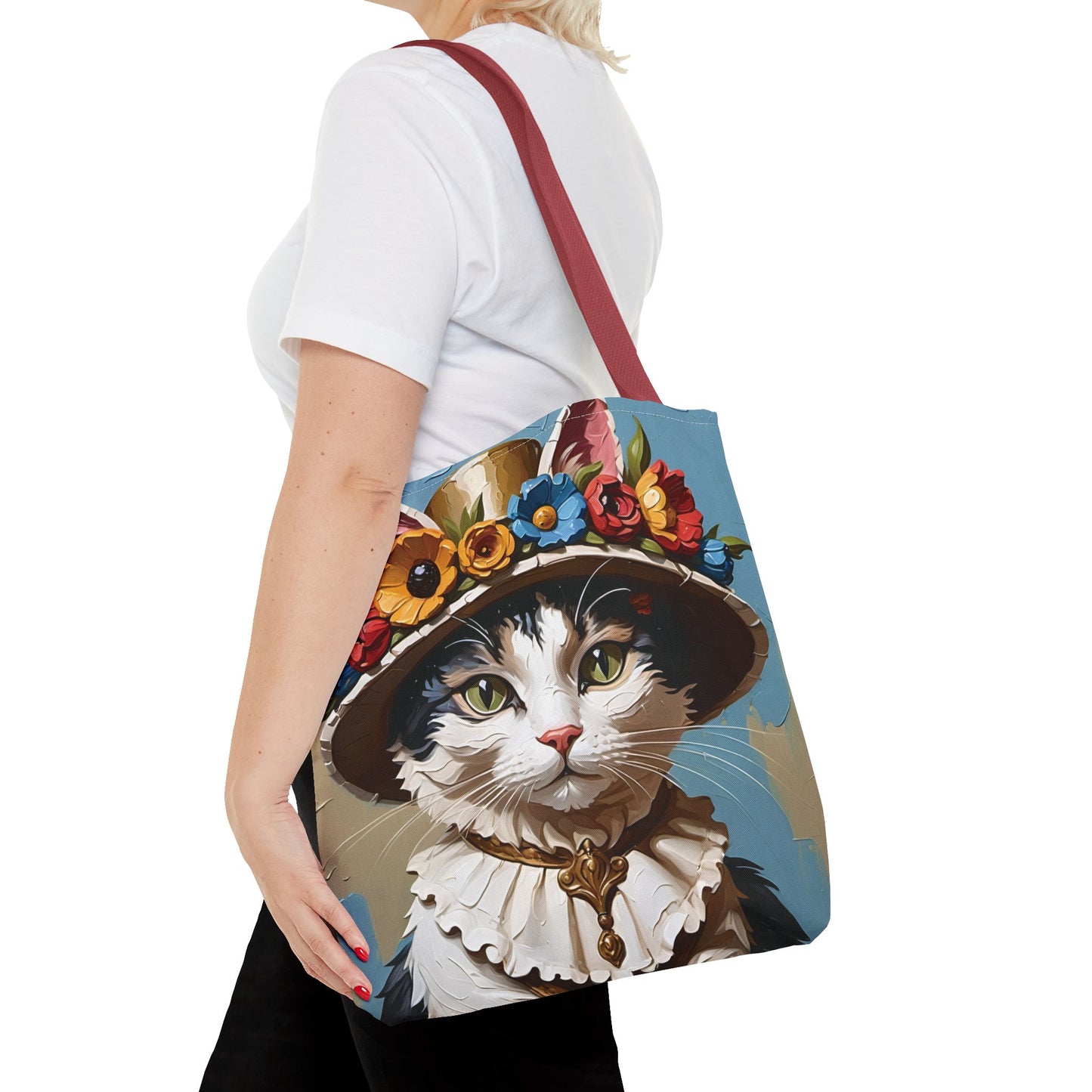 Cat Portrait in Oil Tote Bag