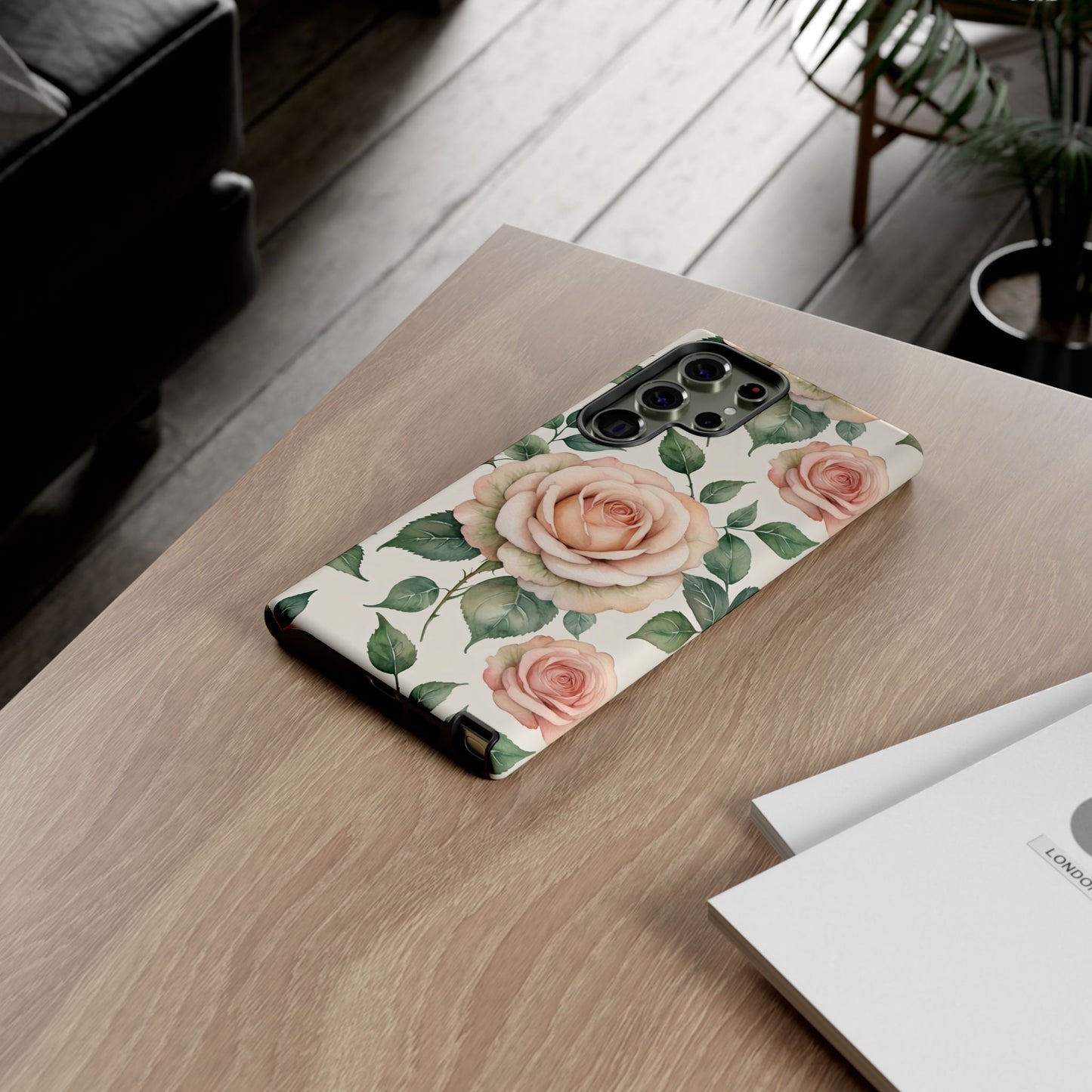 Watercolor Large Roses Tough Cases