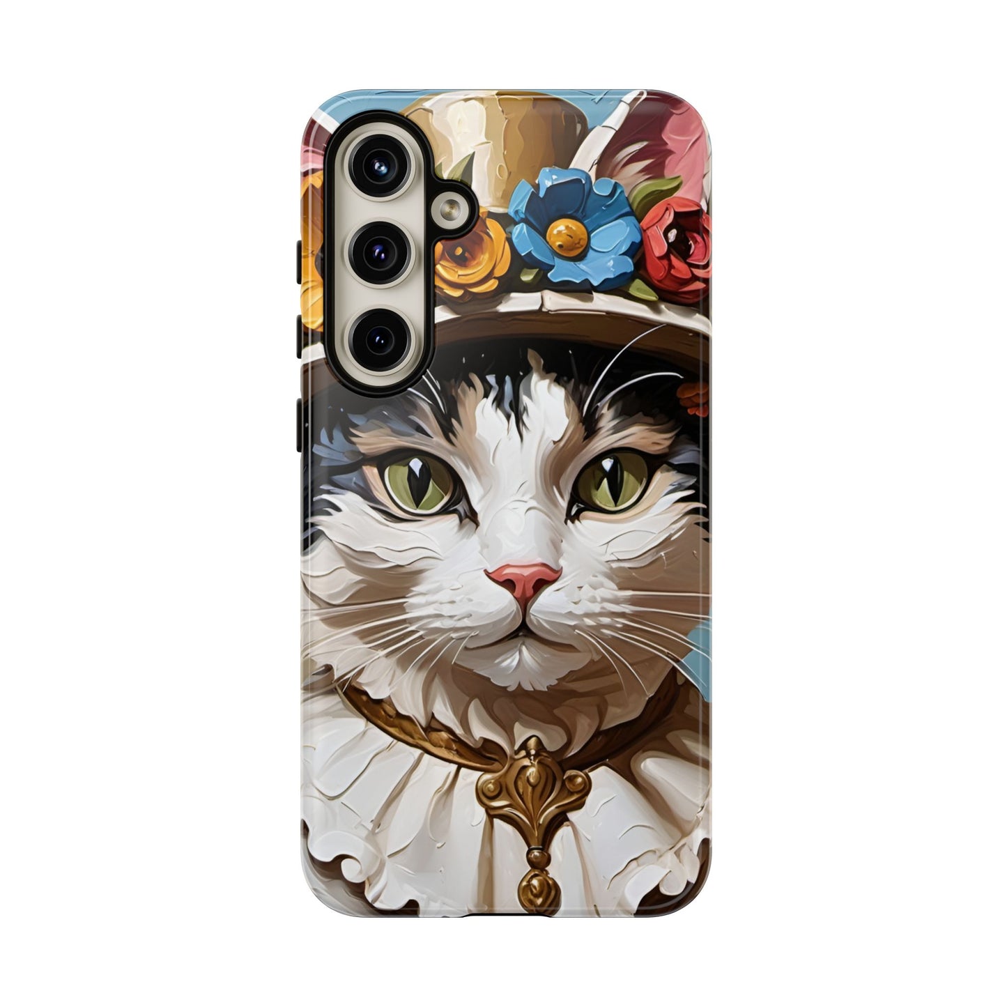 Oil Painting Cat Tough Phone Cases (A Lady)
