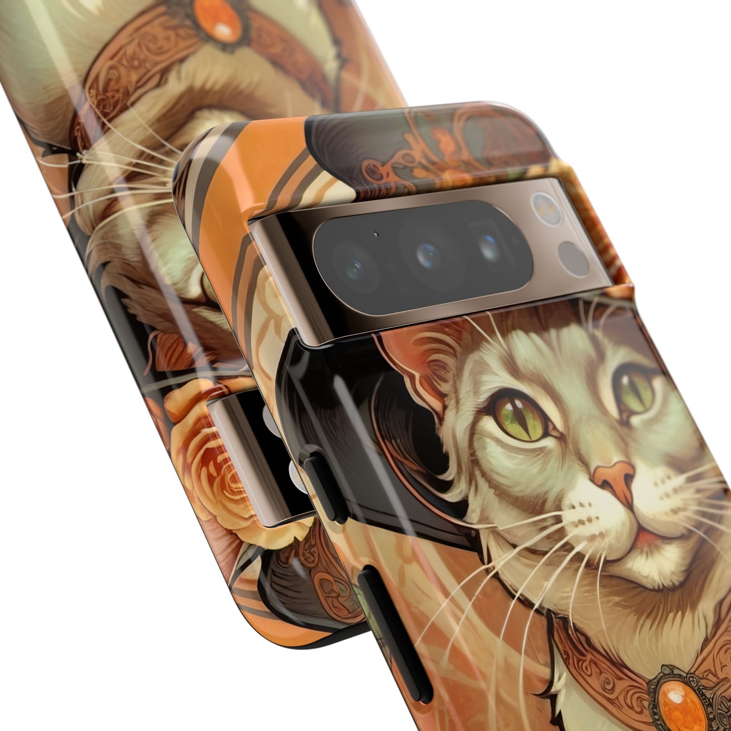 Halloween Alphonse Mucha Tough Phone Cases (A gentleman cat)
