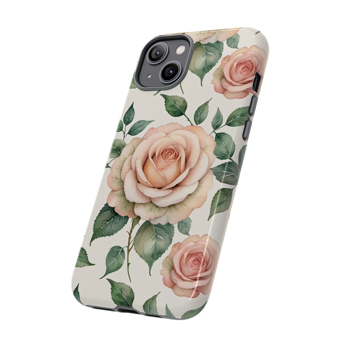 Watercolor Large Roses Tough Cases