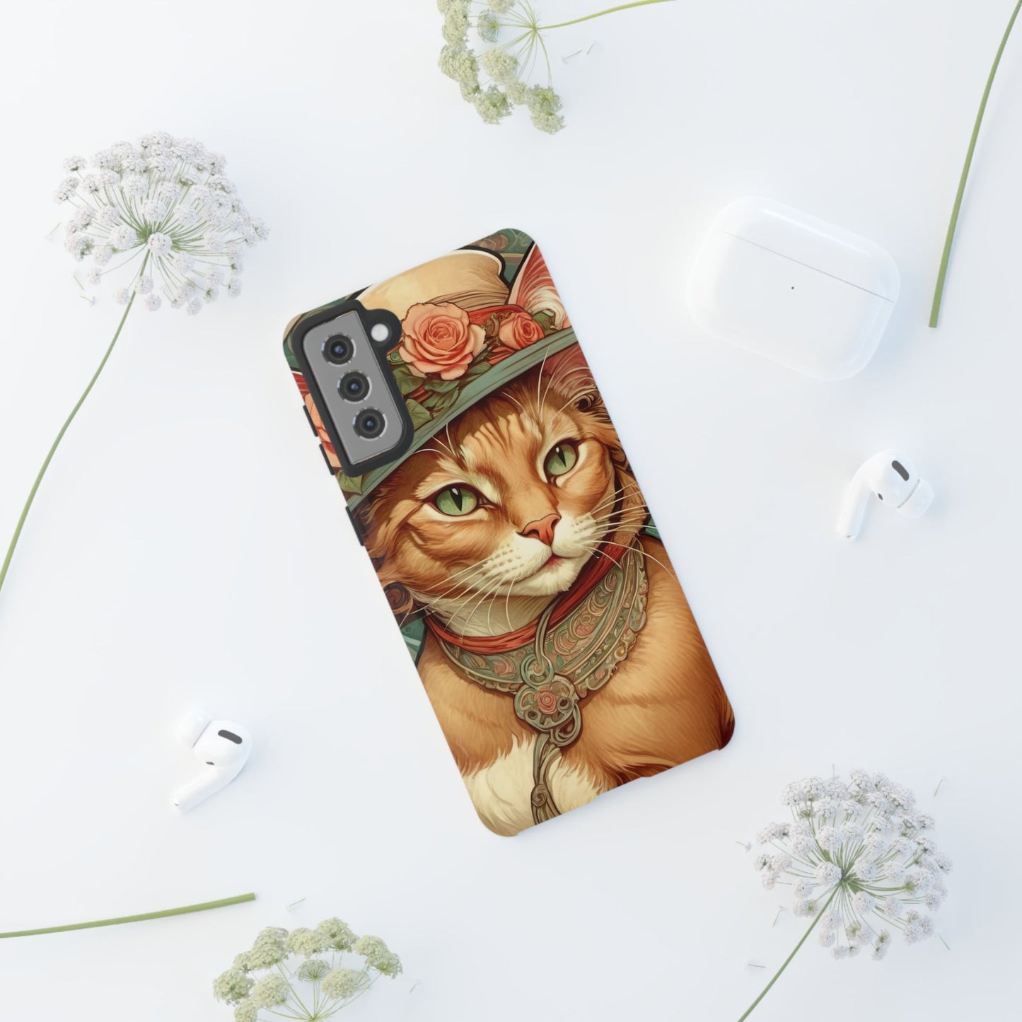 Alphonse Mucha Tough Phone Cases (A lady cat 2)