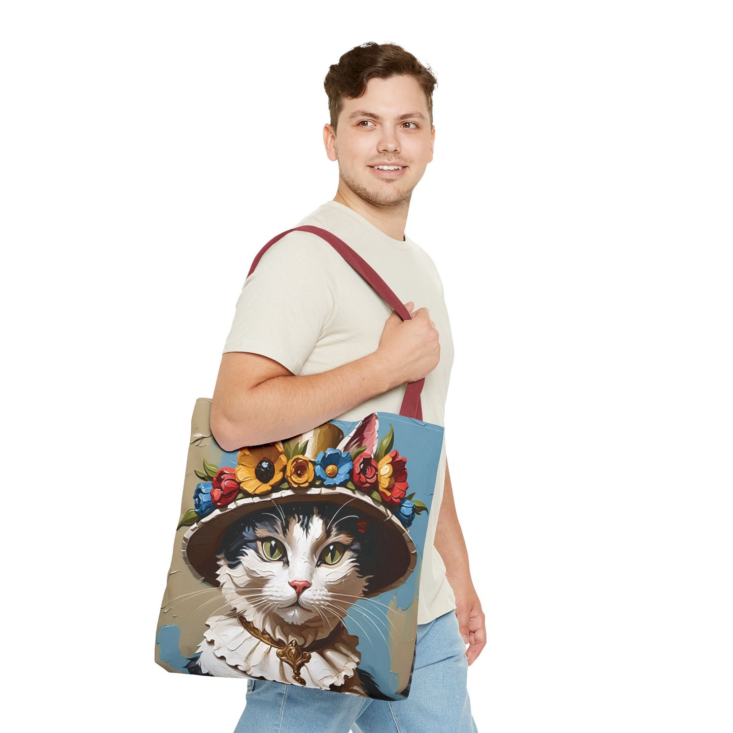 Cat Portrait in Oil Tote Bag