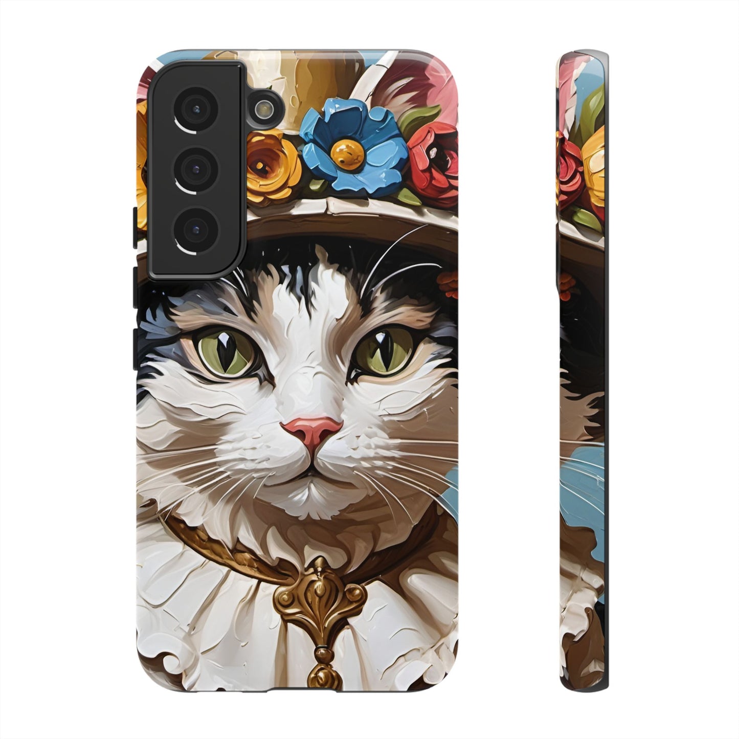 Oil Painting Cat Tough Phone Cases (A Lady)