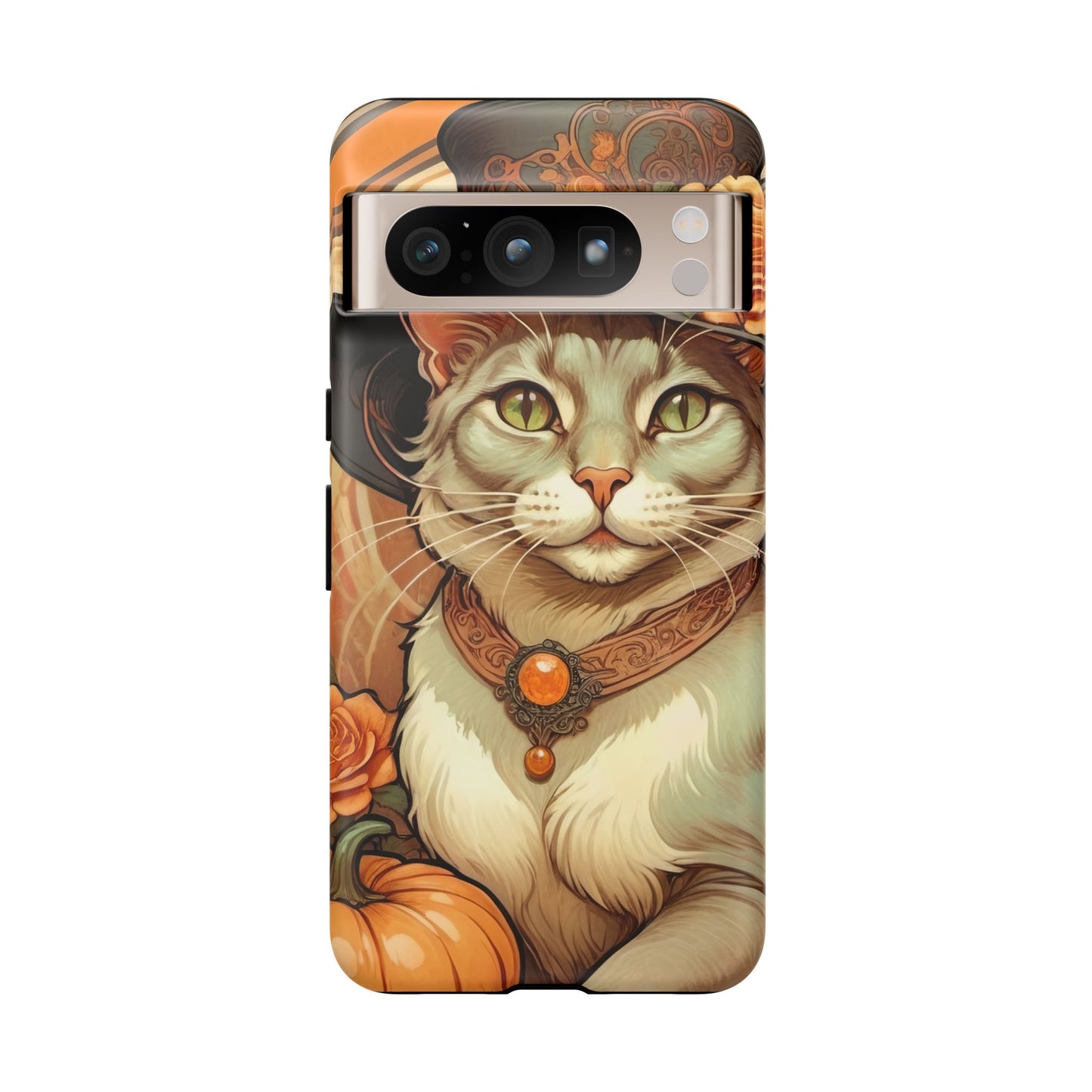Halloween Alphonse Mucha Tough Phone Cases (A gentleman cat)