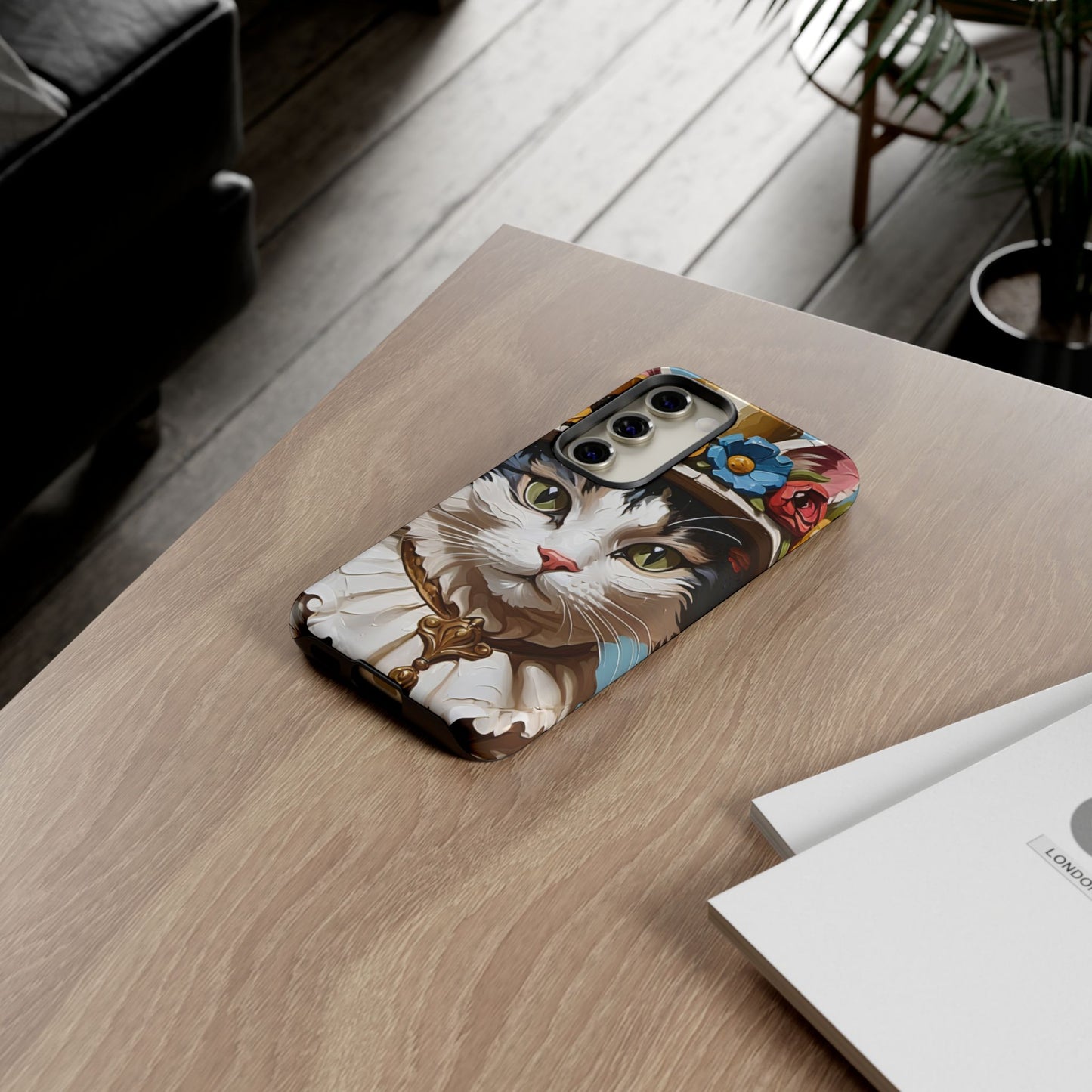 Oil Painting Cat Tough Phone Cases (A Lady)