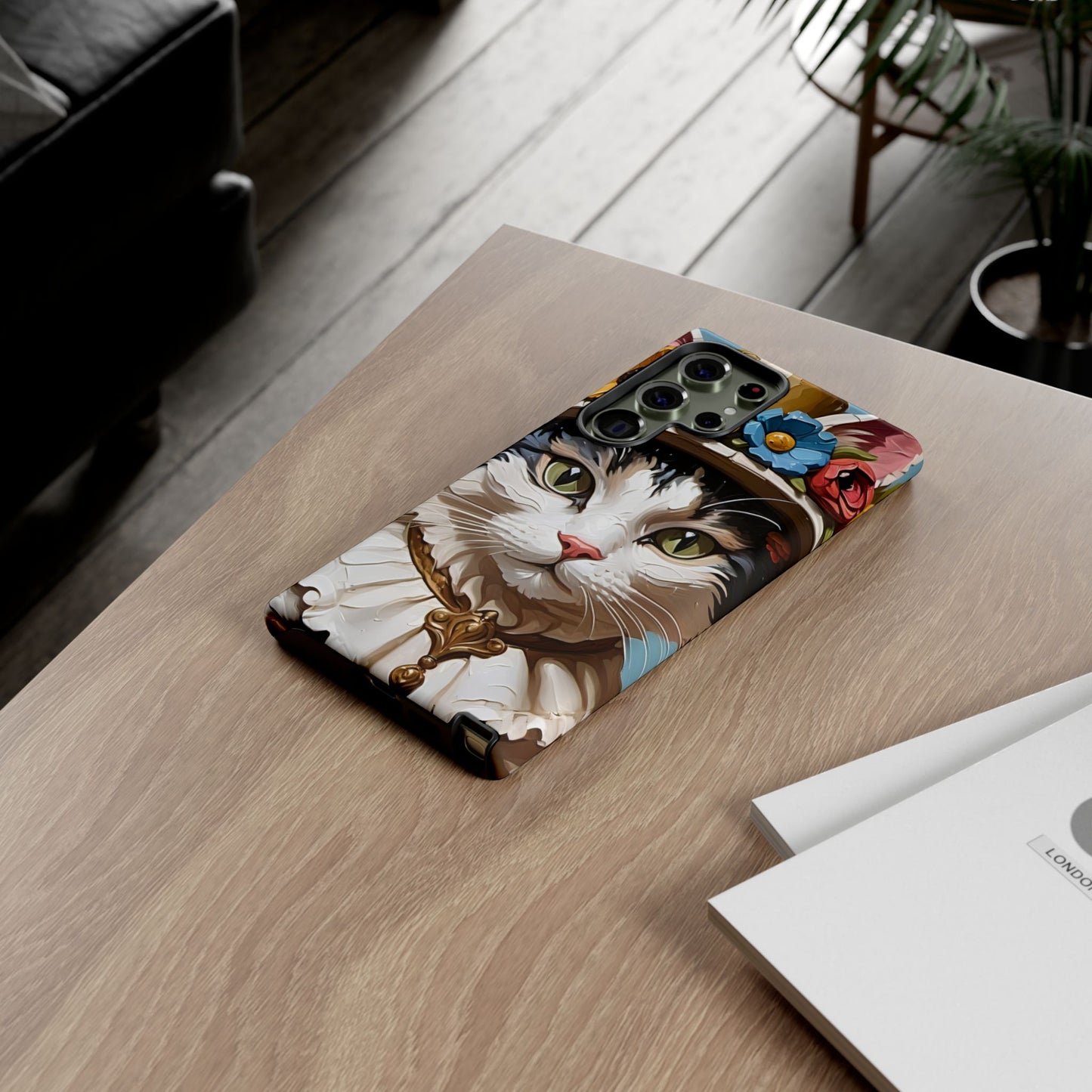 Oil Painting Cat Tough Phone Cases (A Lady)