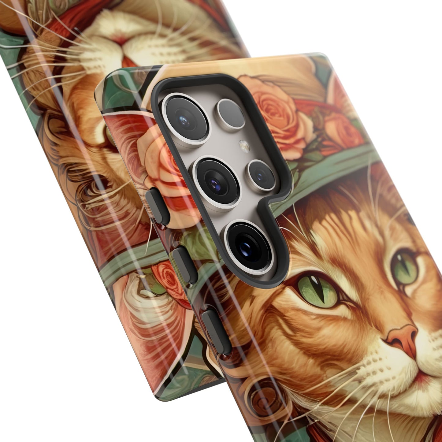 Alphonse Mucha Tough Phone Cases (A lady cat 2)