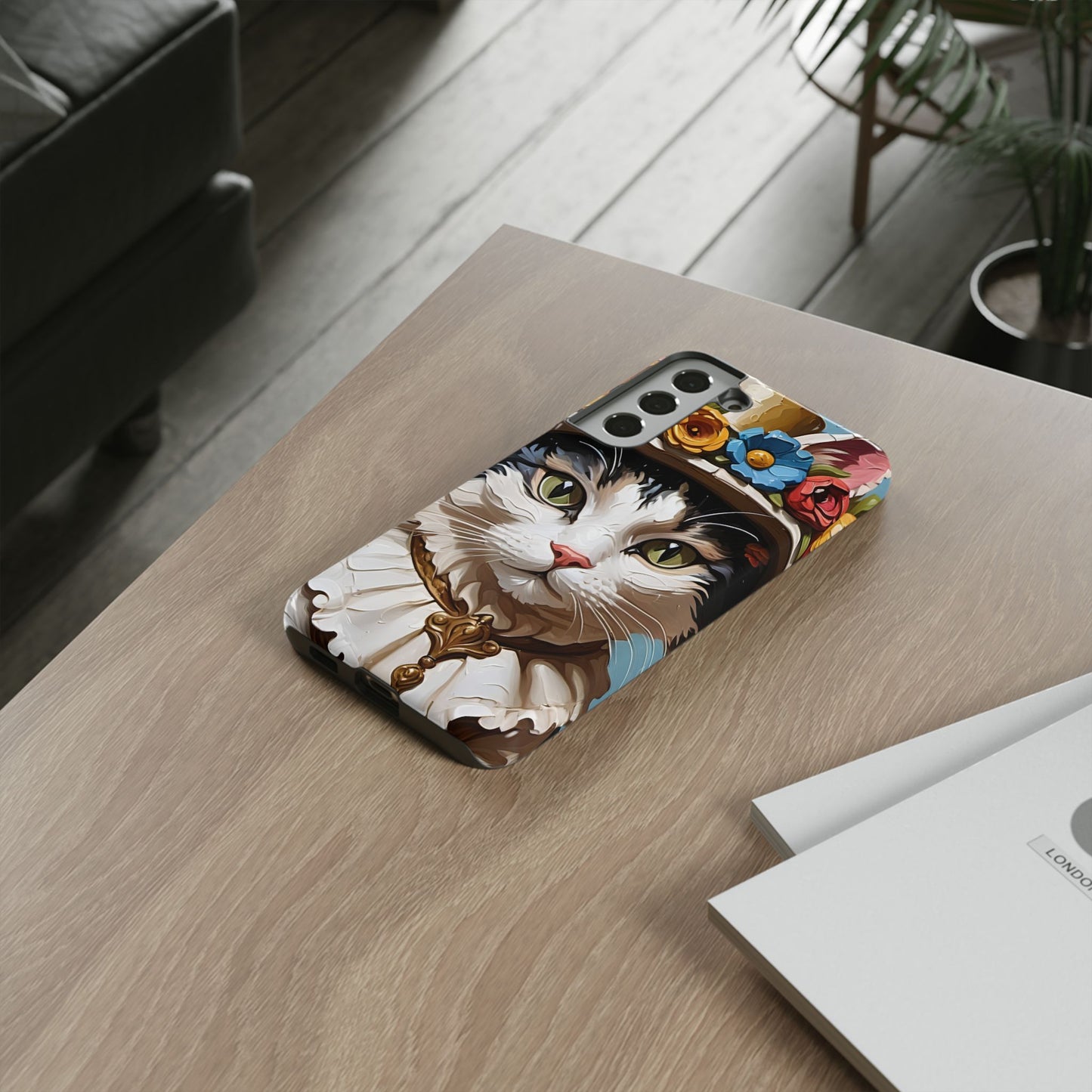 Oil Painting Cat Tough Phone Cases (A Lady)