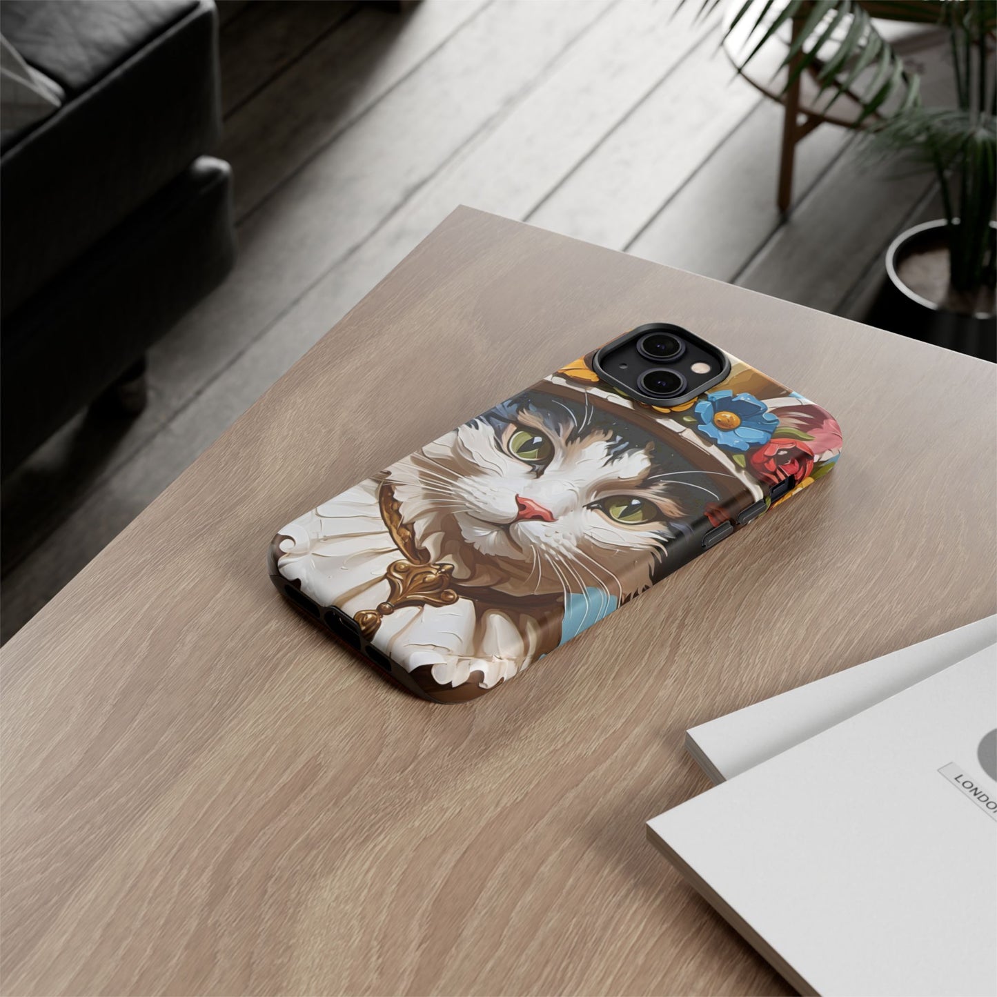 Oil Painting Cat Tough Phone Cases (A Lady)