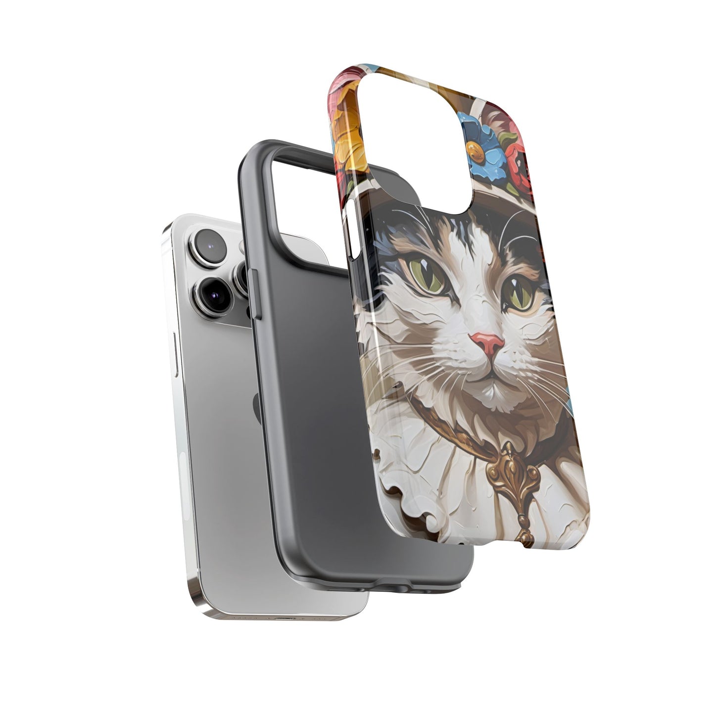 Oil Painting Cat Tough Phone Cases (A Lady)