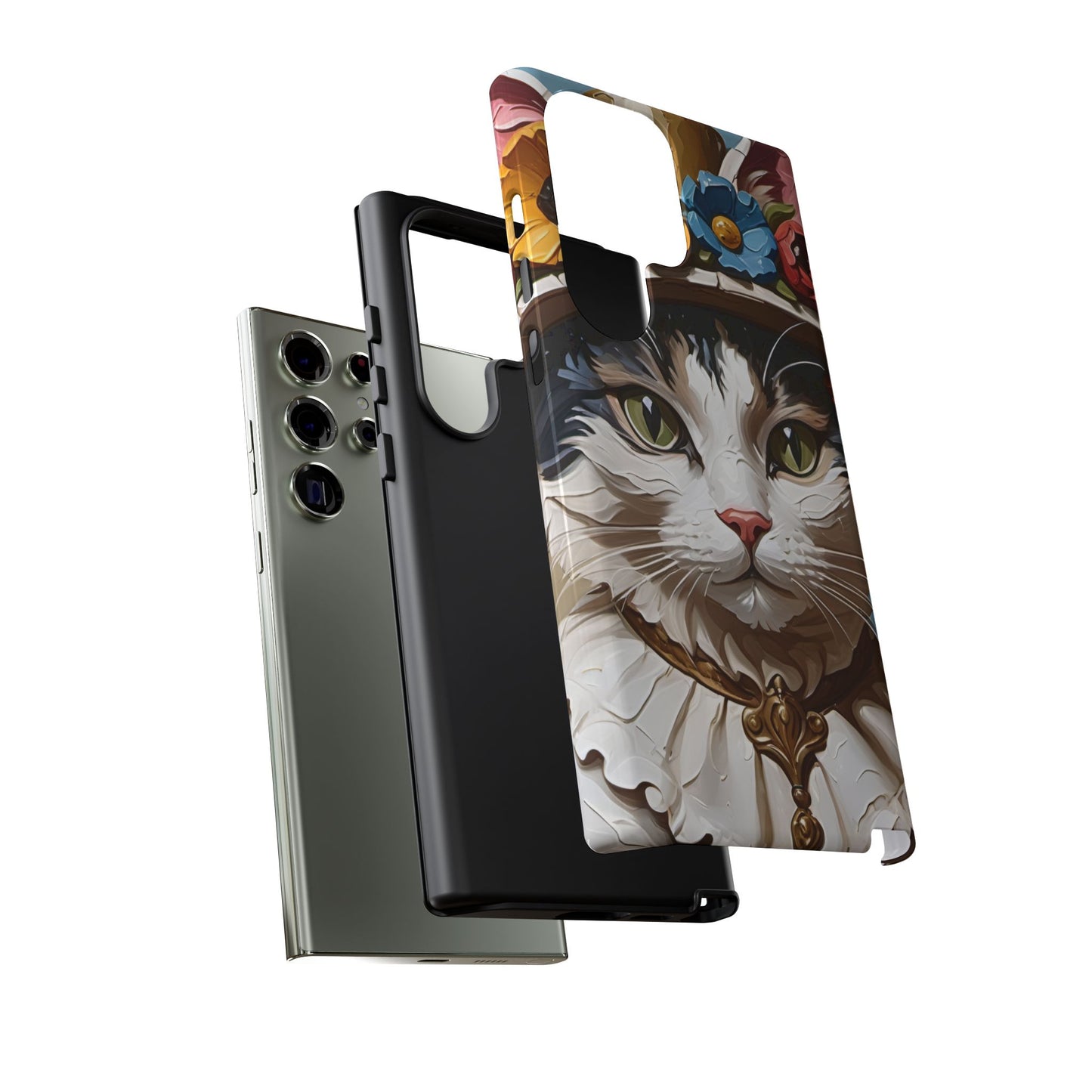 Oil Painting Cat Tough Phone Cases (A Lady)