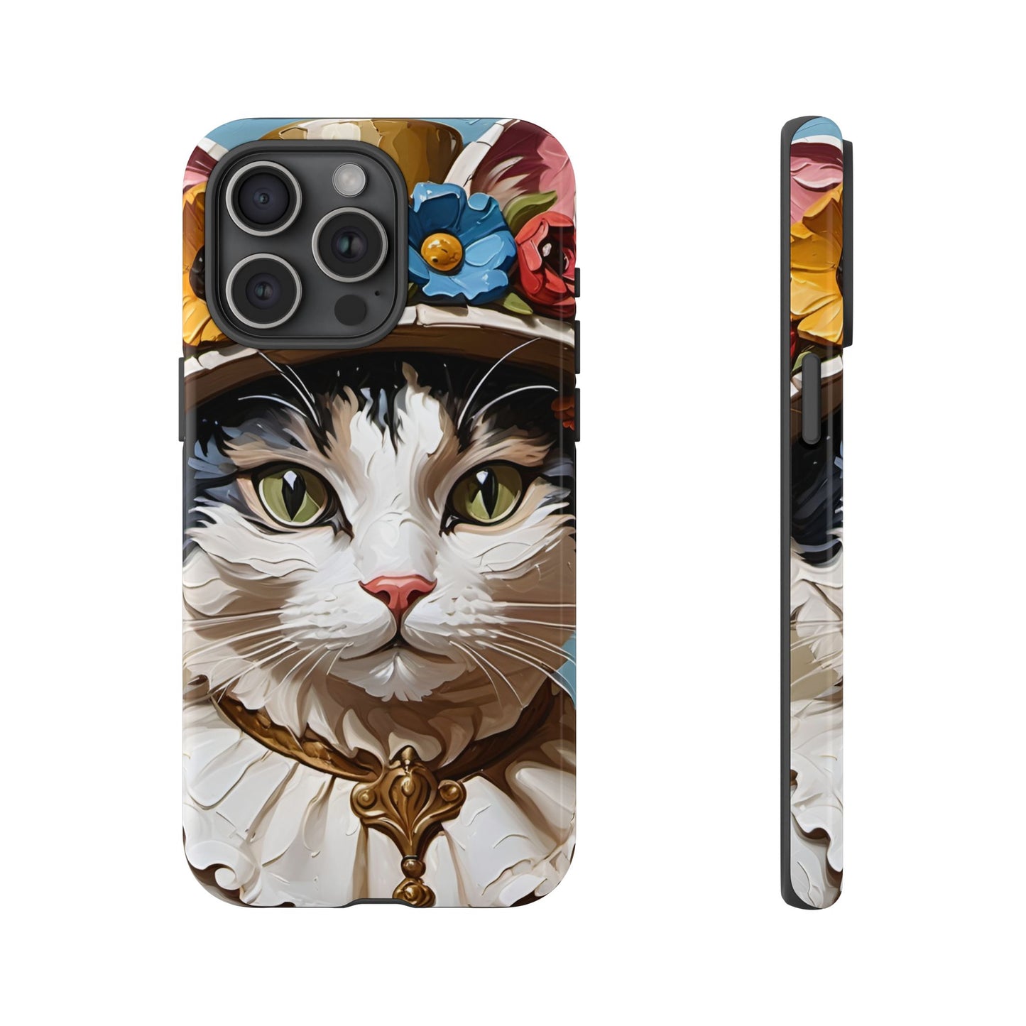 Oil Painting Cat Tough Phone Cases (A Lady)