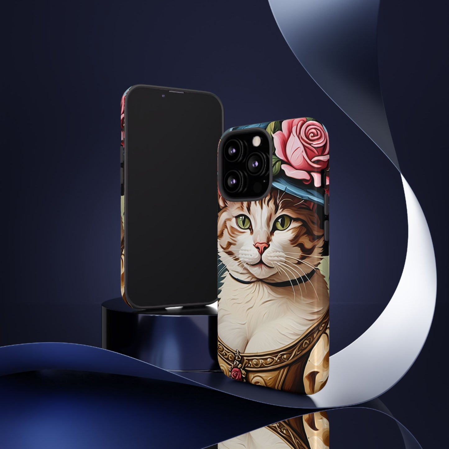 Oil Painting Cat Tough Phone Cases (A Lady 2)
