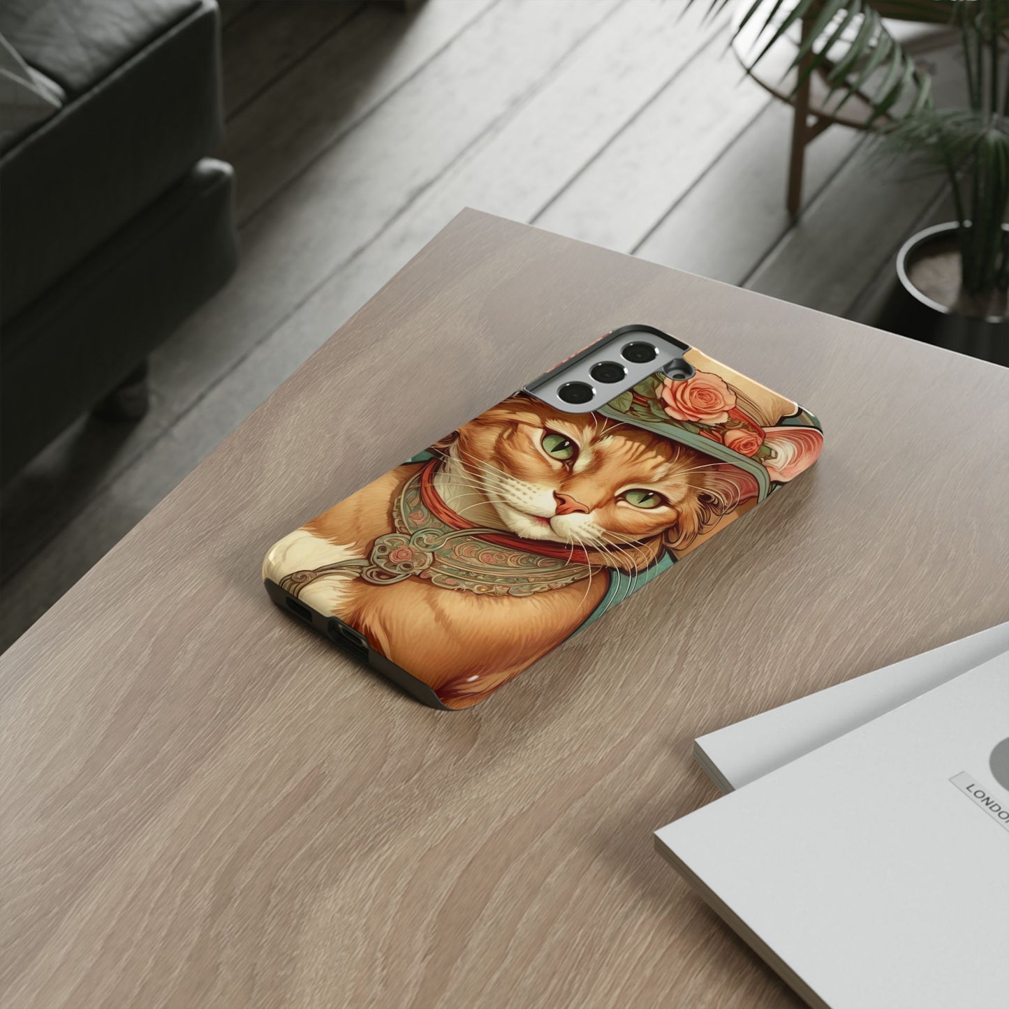 Alphonse Mucha Tough Phone Cases (A lady cat 2)