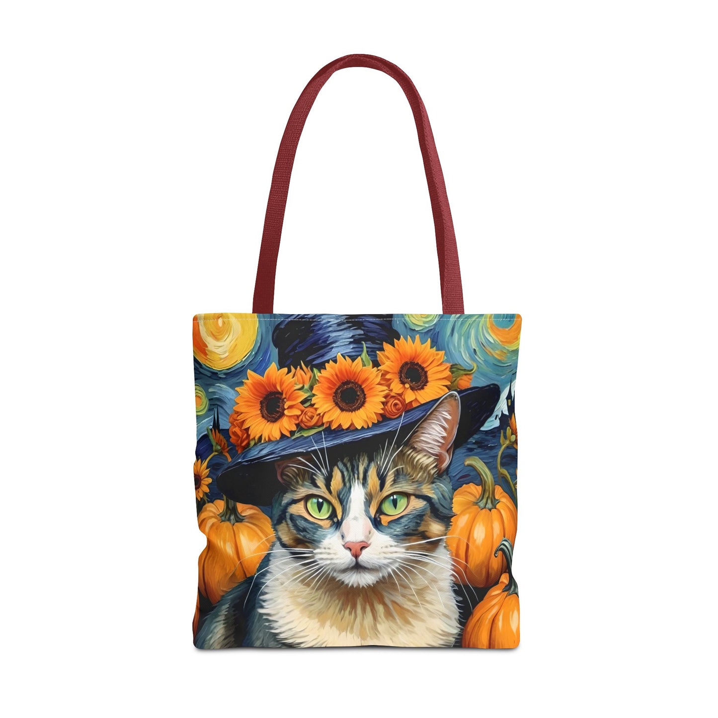Van Gogh-Inspired Halloween Cat Tote
