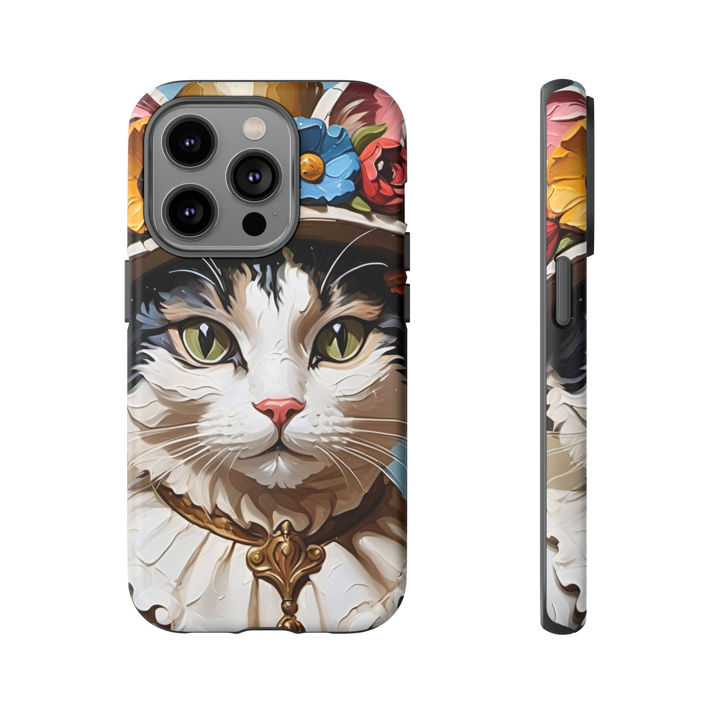 Oil Painting Cat Tough Phone Cases (A Lady)