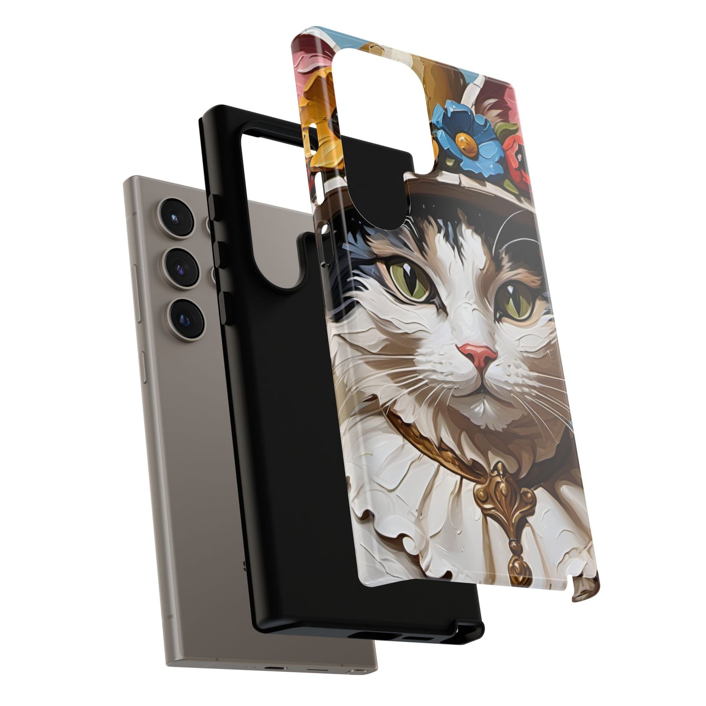 Oil Painting Cat Tough Phone Cases (A Lady)