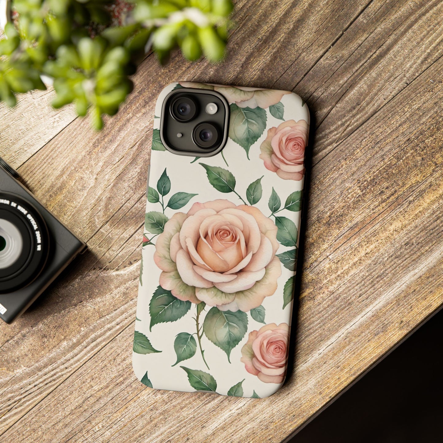 Watercolor Large Roses Tough Cases