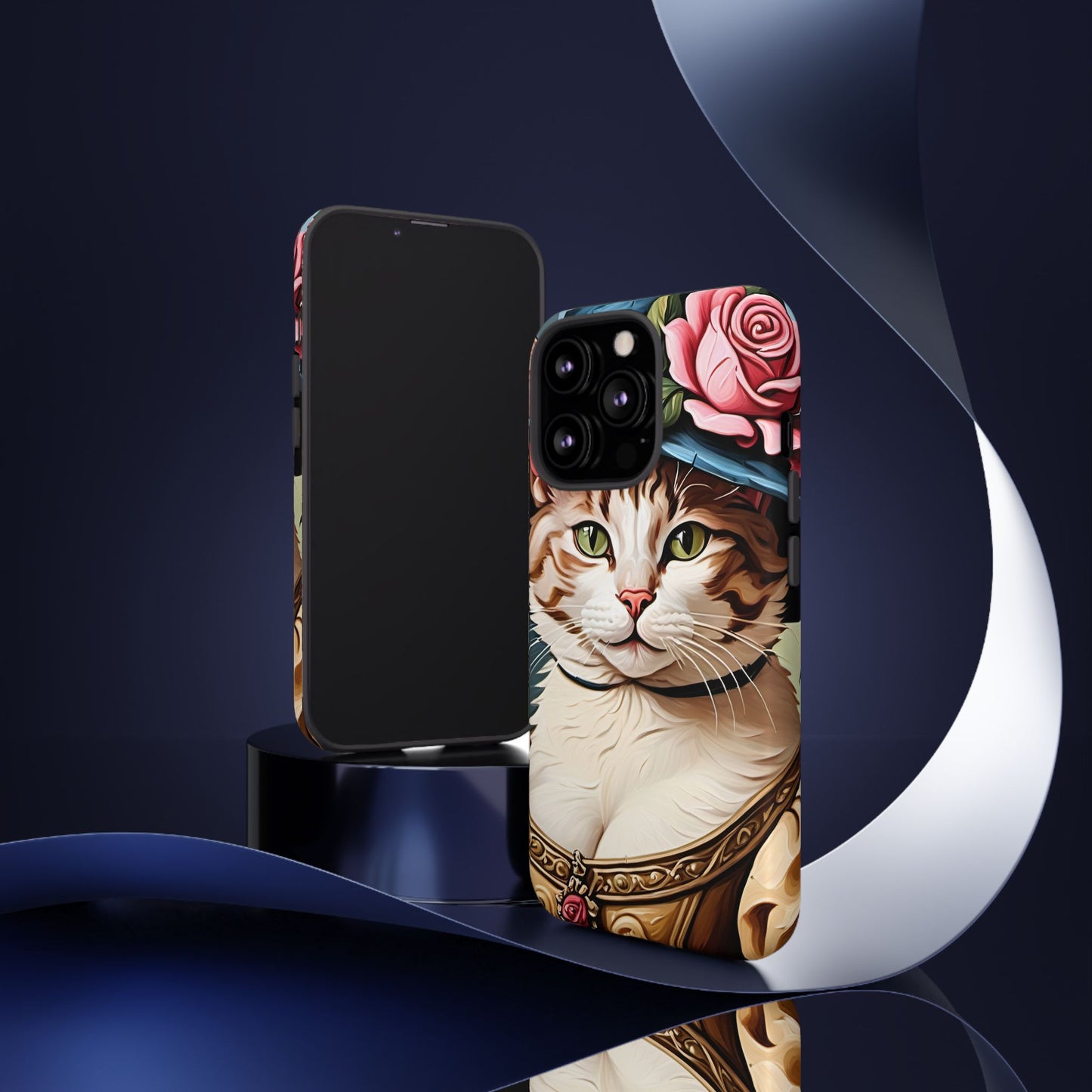 Oil Painting Cat Tough Phone Cases (A Lady 2)