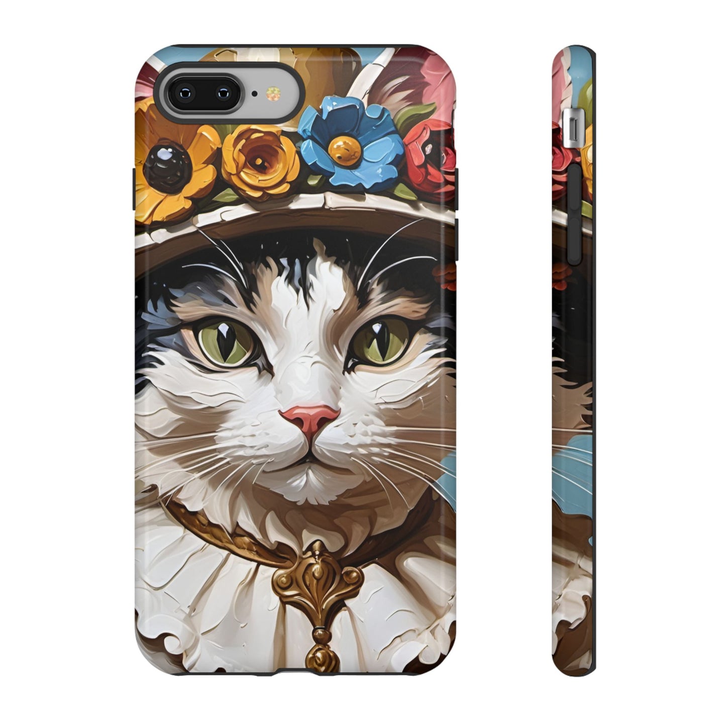 Oil Painting Cat Tough Phone Cases (A Lady)