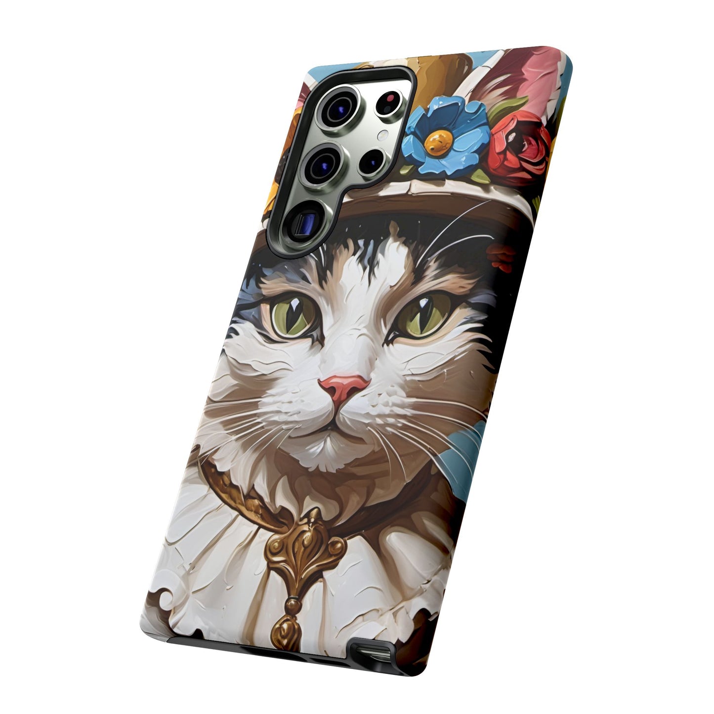 Oil Painting Cat Tough Phone Cases (A Lady)
