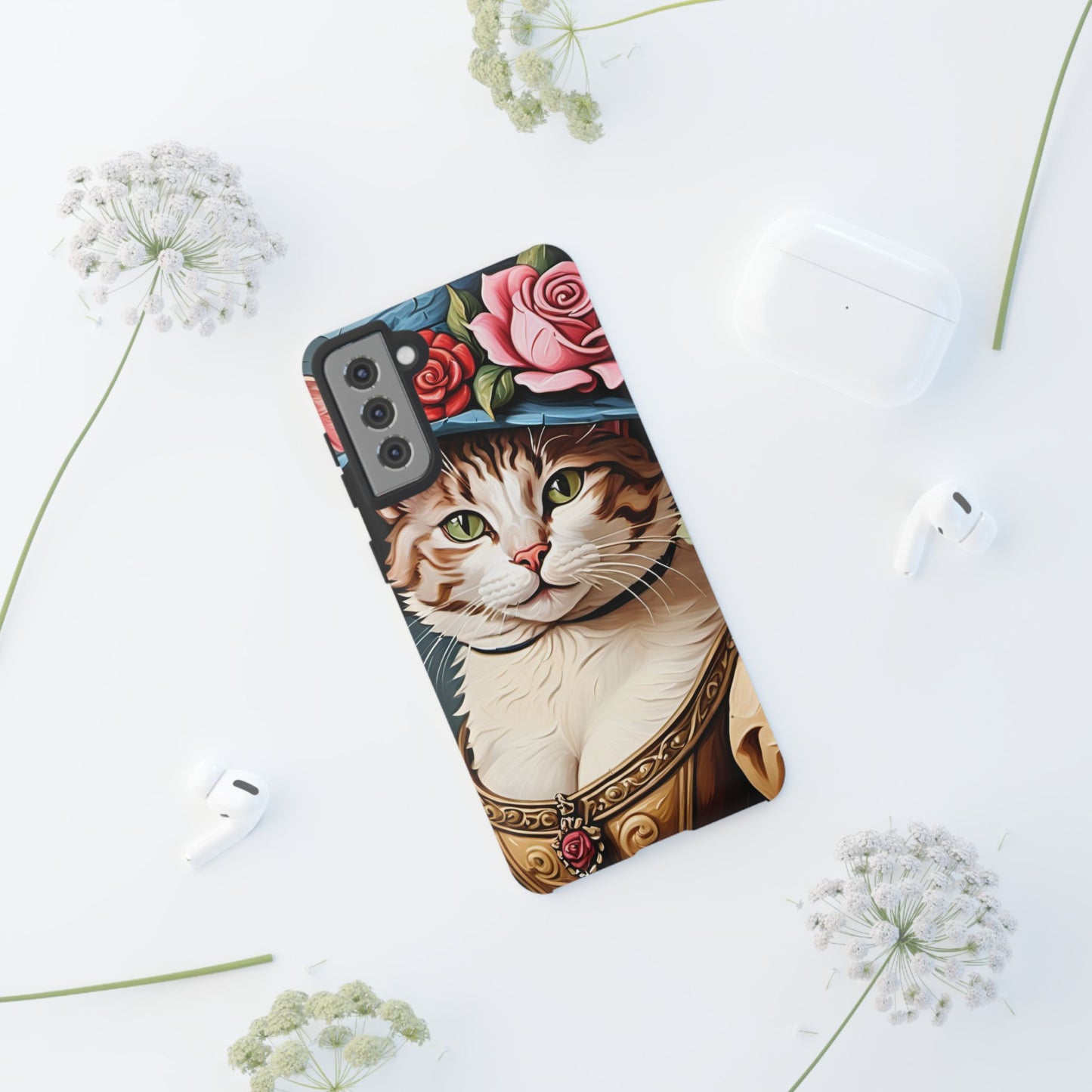 Oil Painting Cat Tough Phone Cases (A Lady 2)