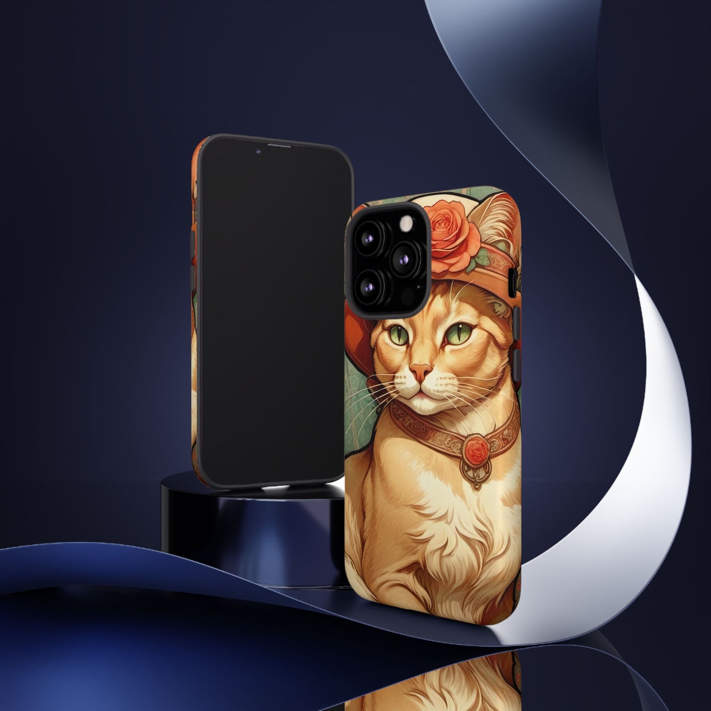 Alphonse Mucha Tough Phone Cases (A lady cat)