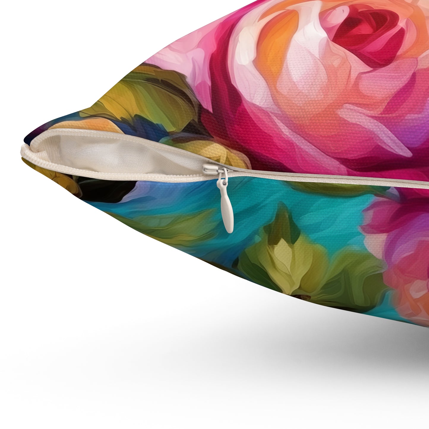 Fauvism inspired Colorful Roses Square Pillow