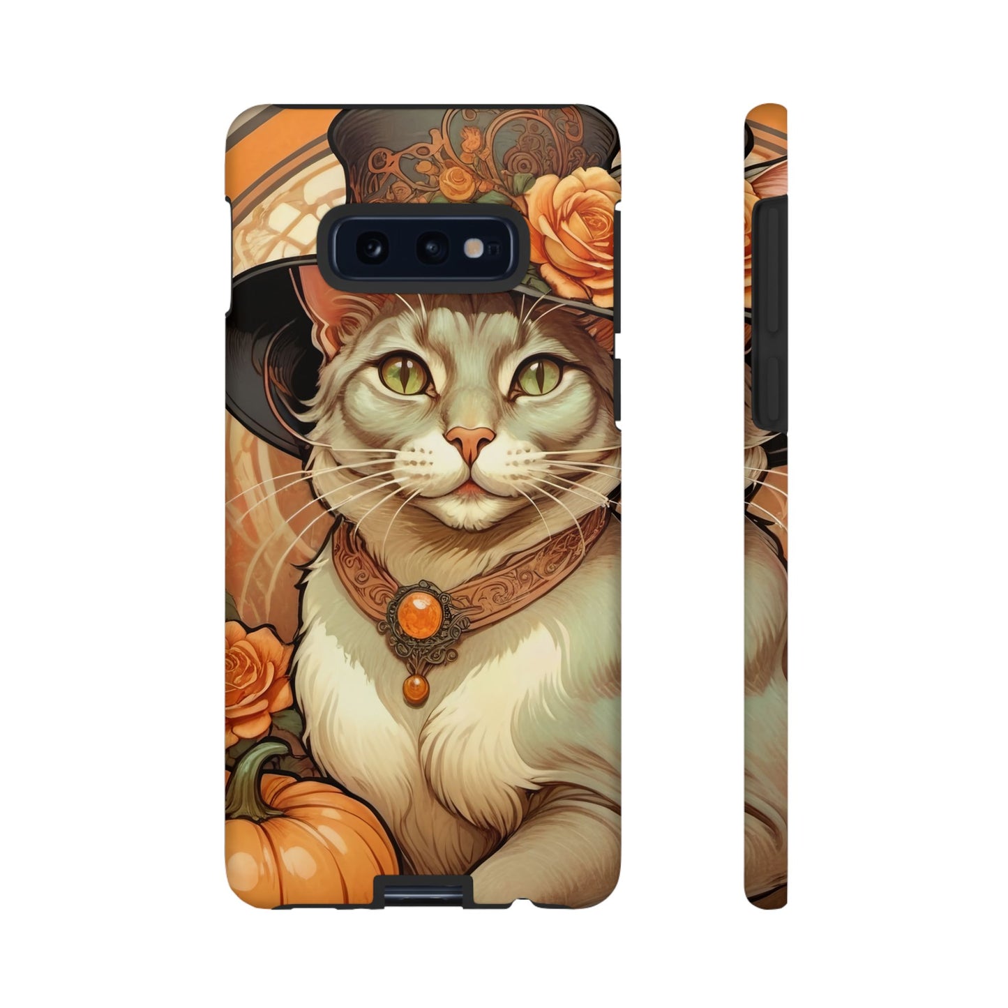 Halloween Alphonse Mucha Tough Phone Cases (A gentleman cat)