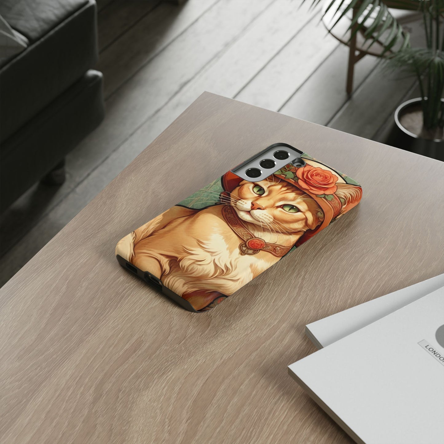 Alphonse Mucha Tough Phone Cases (A lady cat)