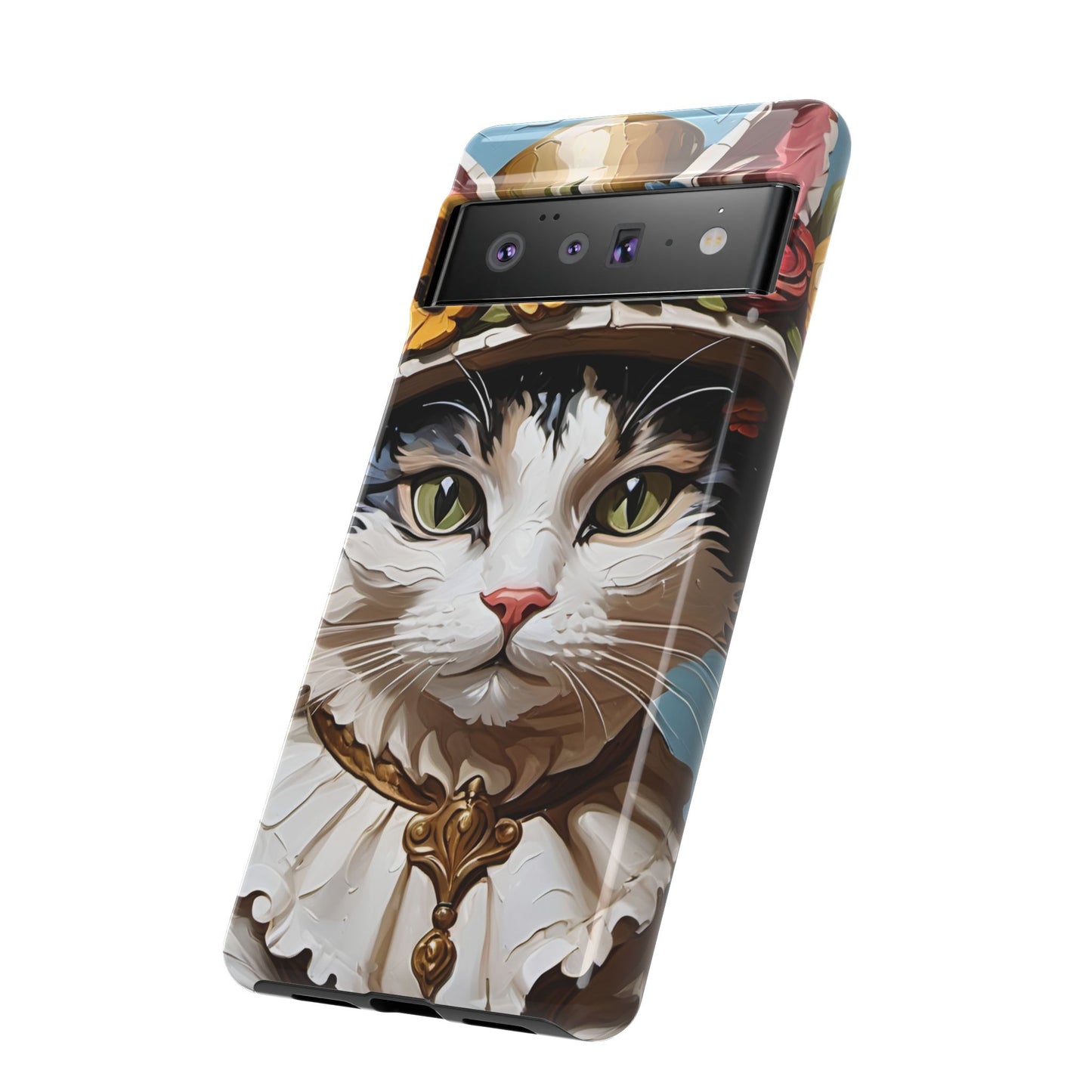 Oil Painting Cat Tough Phone Cases (A Lady)