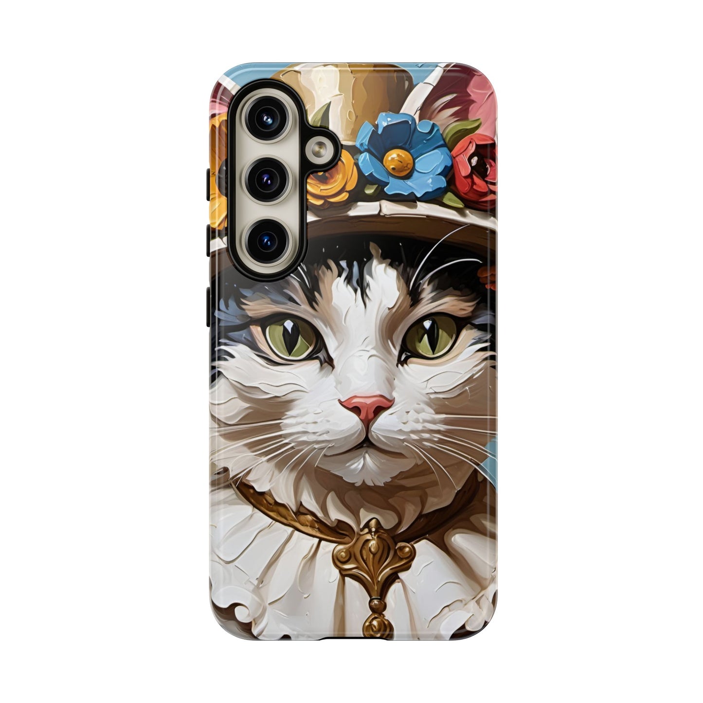 Oil Painting Cat Tough Phone Cases (A Lady)