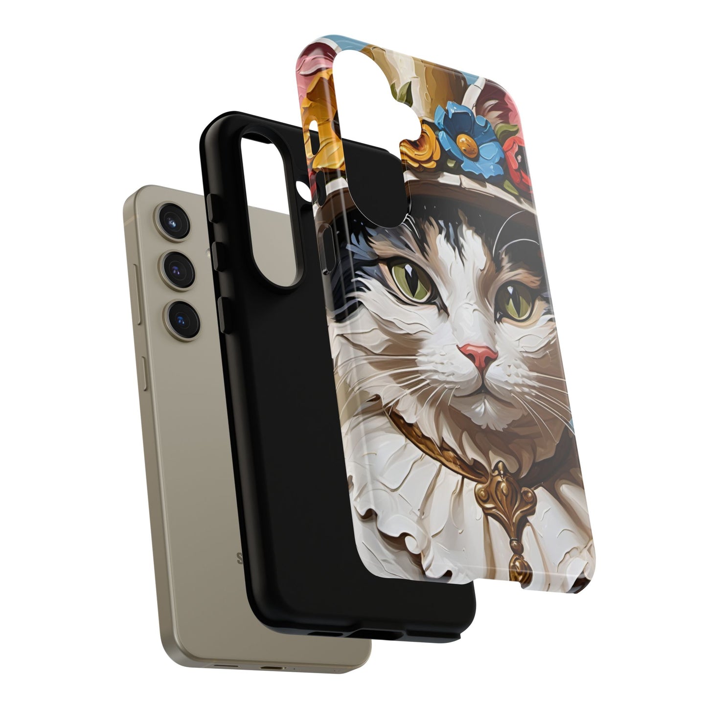 Oil Painting Cat Tough Phone Cases (A Lady)