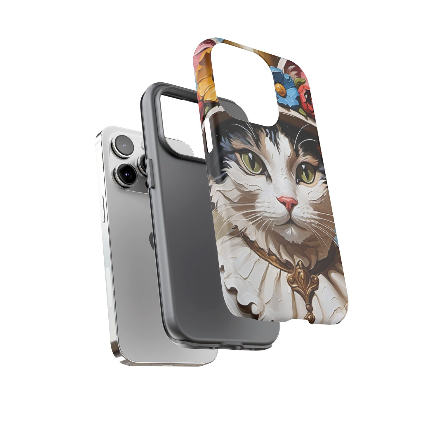 Oil Painting Cat Tough Phone Cases (A Lady)