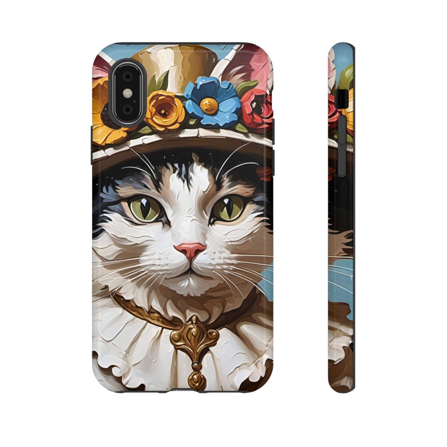 Oil Painting Cat Tough Phone Cases (A Lady)