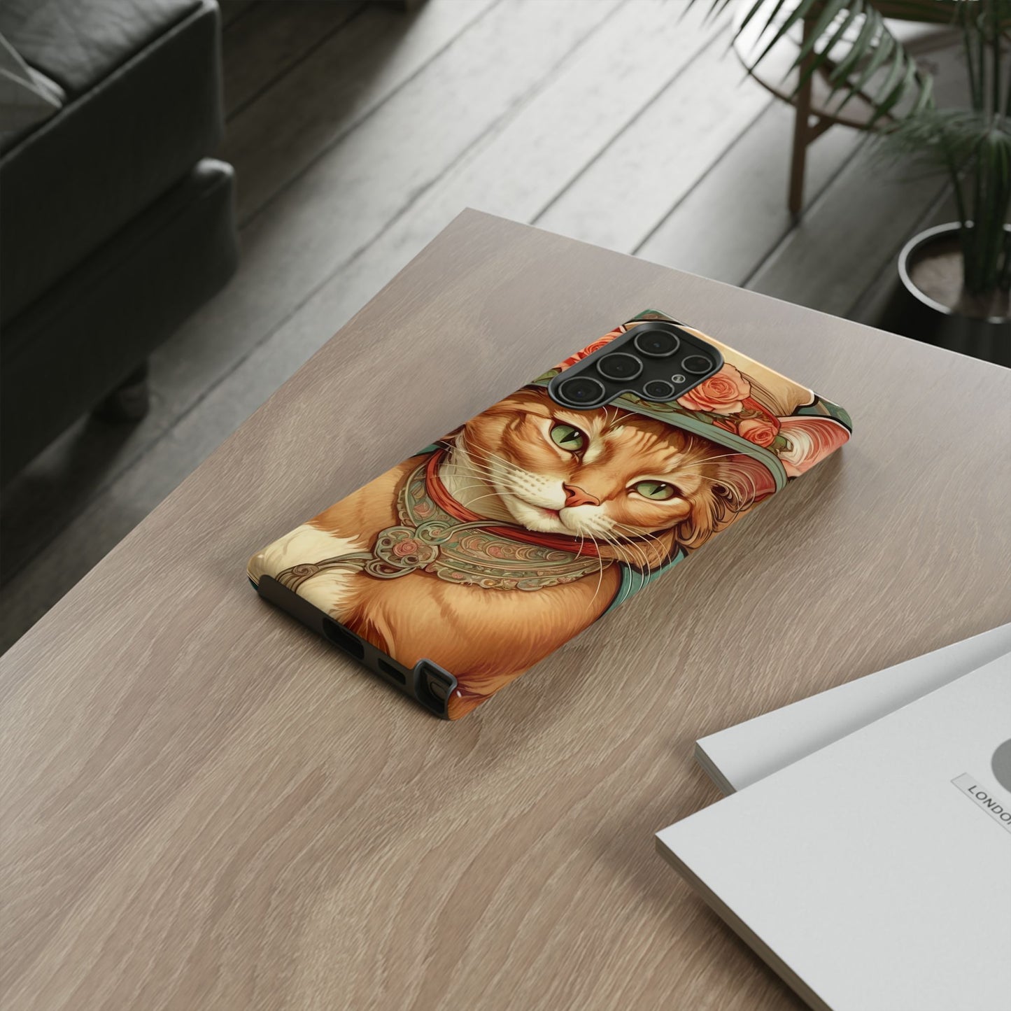 Alphonse Mucha Tough Phone Cases (A lady cat 2)