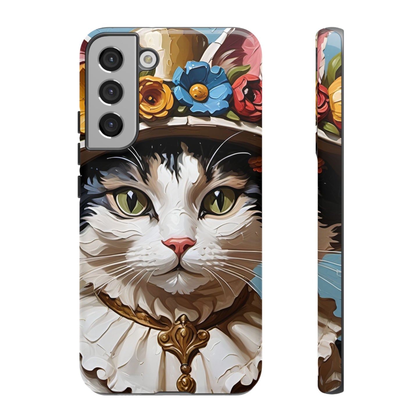 Oil Painting Cat Tough Phone Cases (A Lady)