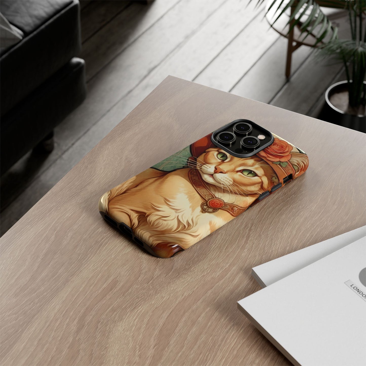 Alphonse Mucha Tough Phone Cases (A lady cat)