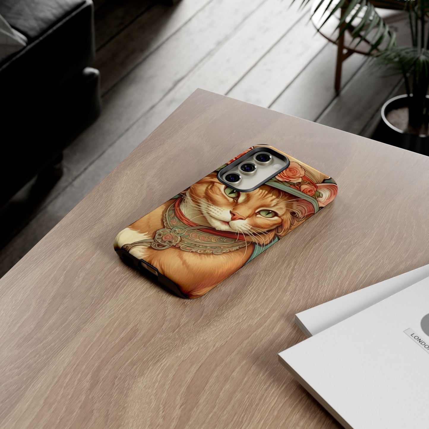 Alphonse Mucha Tough Phone Cases (A lady cat 2)