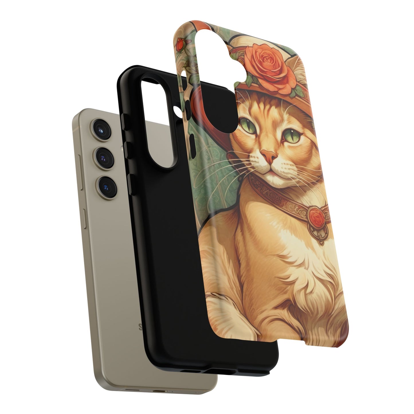 Alphonse Mucha Tough Phone Cases (A lady cat)