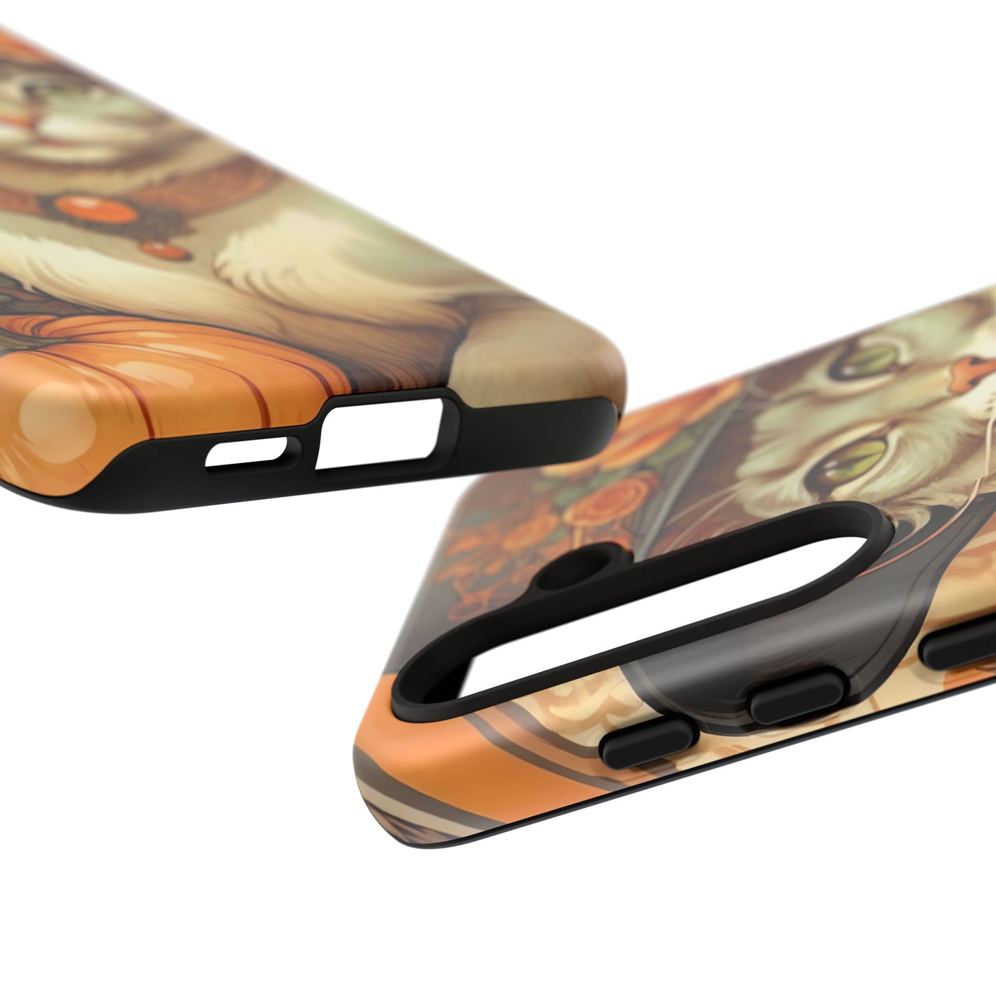Halloween Alphonse Mucha Tough Phone Cases (A gentleman cat)