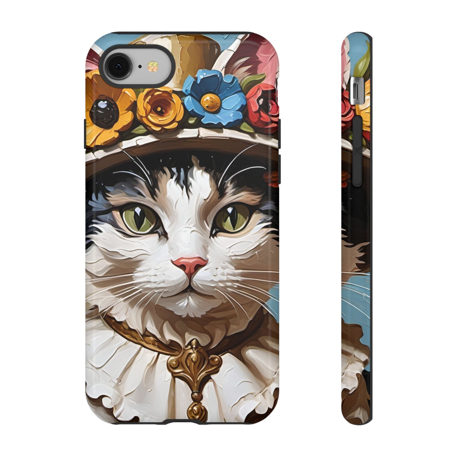 Oil Painting Cat Tough Phone Cases (A Lady)