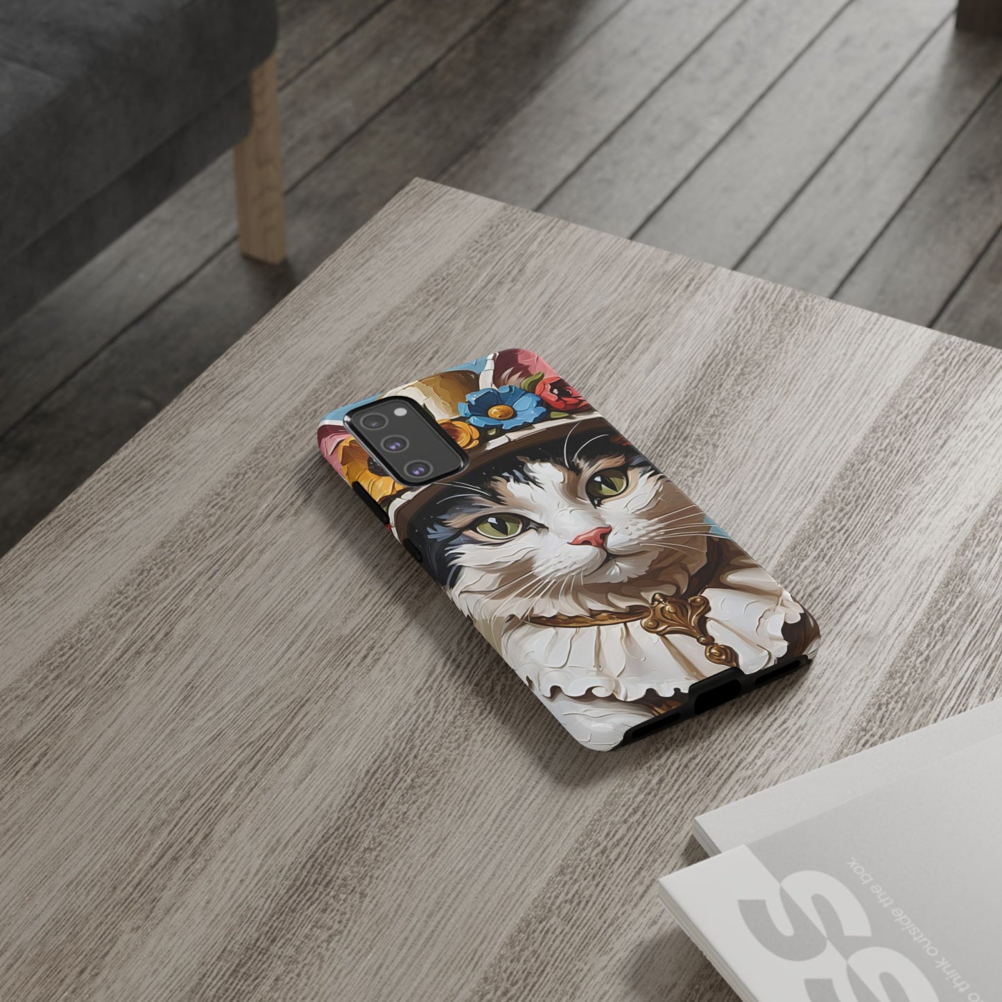 Oil Painting Cat Tough Phone Cases (A Lady)