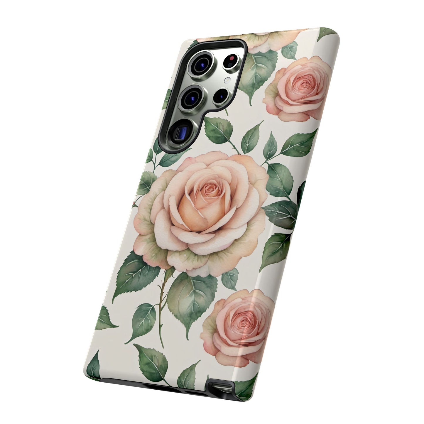 Watercolor Large Roses Tough Cases