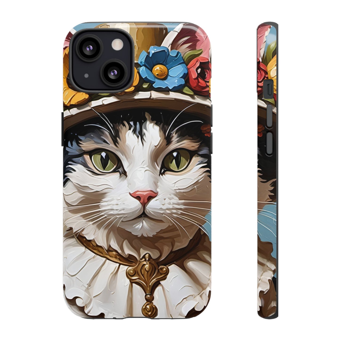 Oil Painting Cat Tough Phone Cases (A Lady)