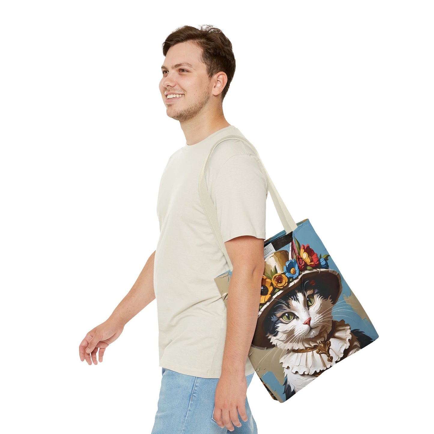 Cat Portrait in Oil Tote Bag