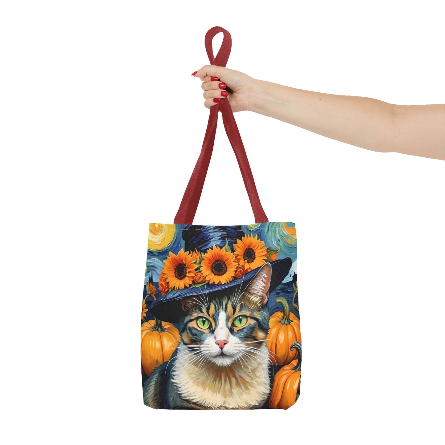 Van Gogh-Inspired Halloween Cat Tote