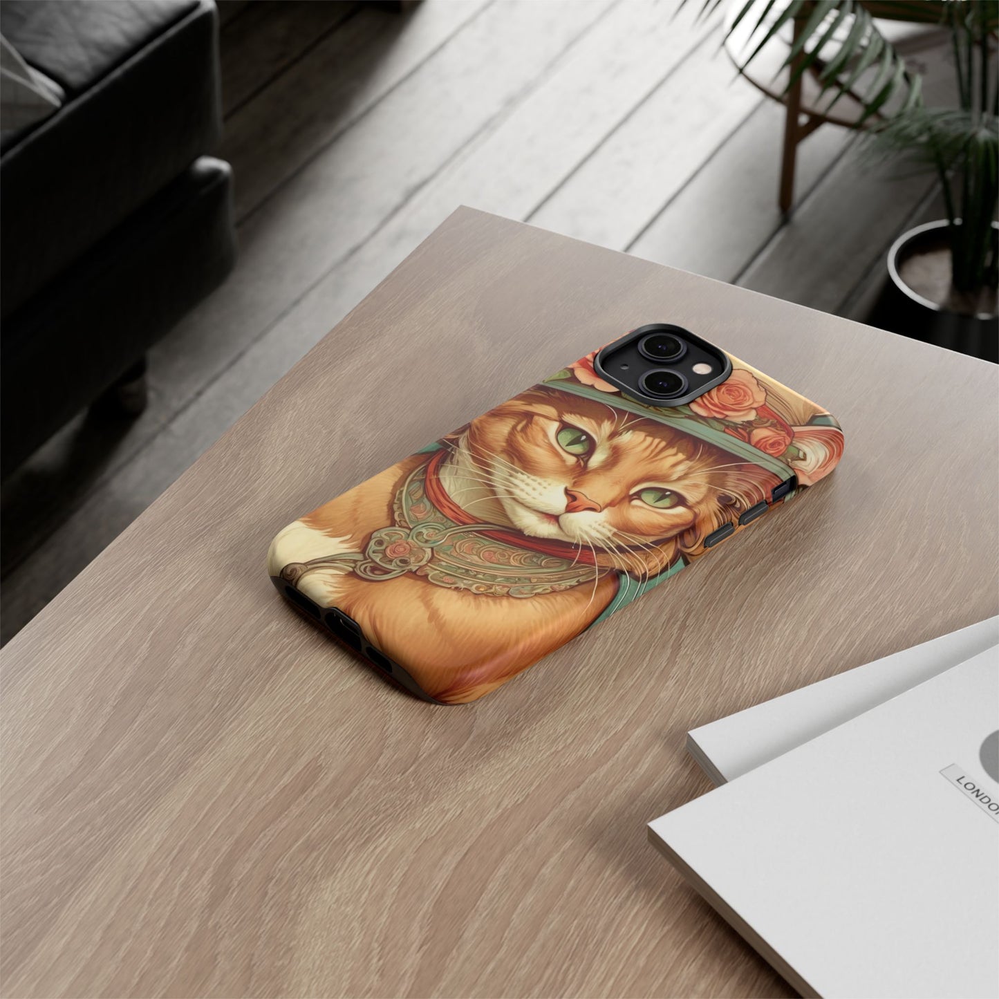Alphonse Mucha Tough Phone Cases (A lady cat 2)
