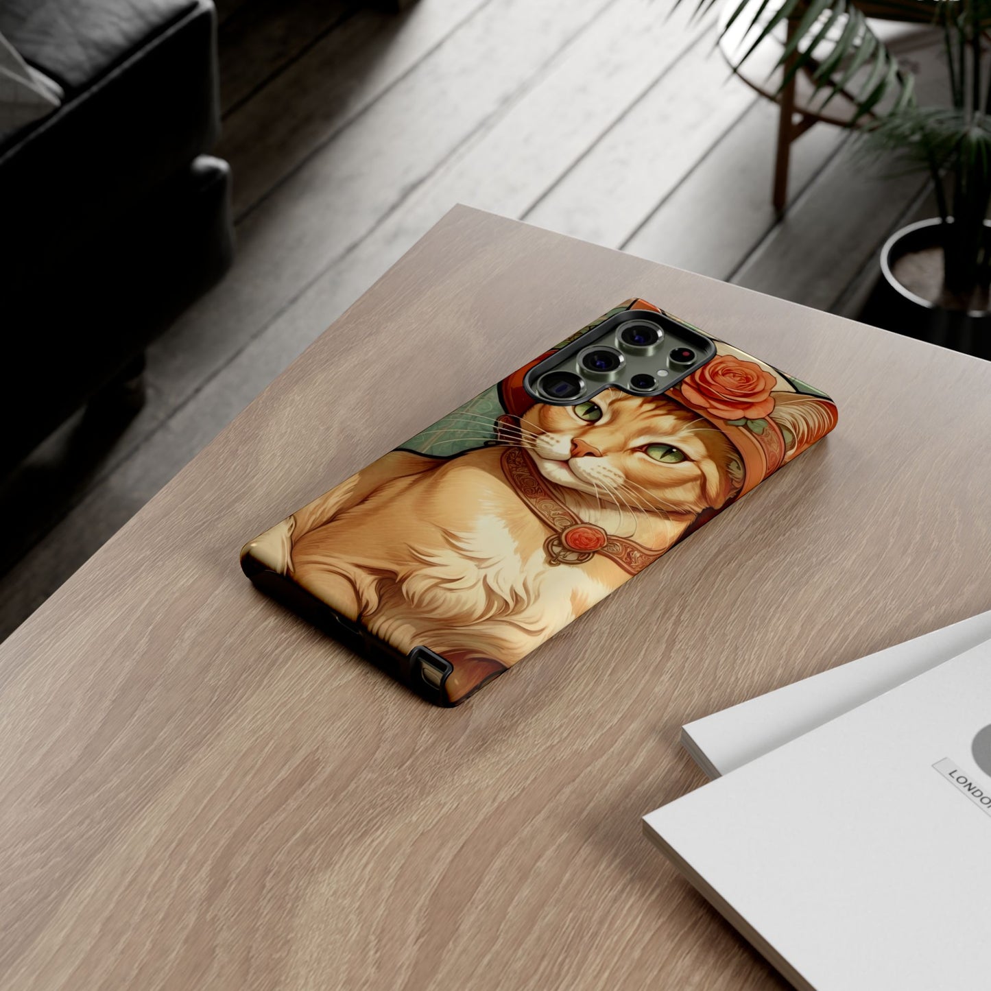Alphonse Mucha Tough Phone Cases (A lady cat)